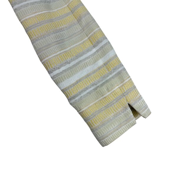 Christian Women’s Yellow & White Stripe Blazer & Skirt Set Size 2 - Picture 7 of 15